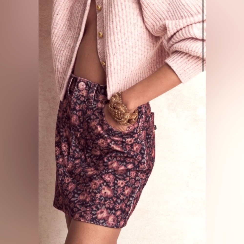LOVESHACKFANCY Textured Floral Pink Multi Skirt (lightweight) Size 10 - Picture 8 of 8